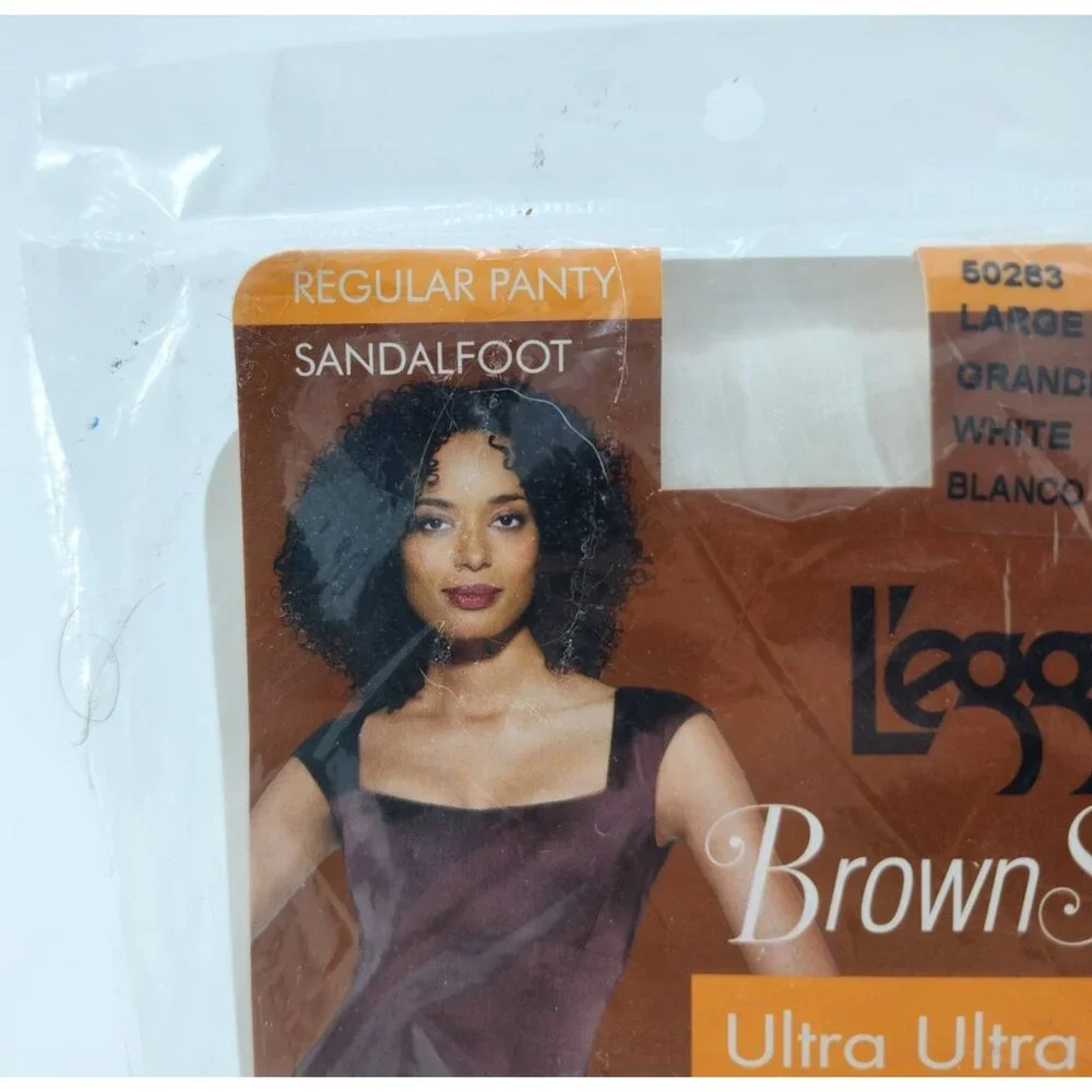 L'eggs Brown Sugar Ultra Ultra Sheer Sandalfoot Pantyhose 50263 White Size Large